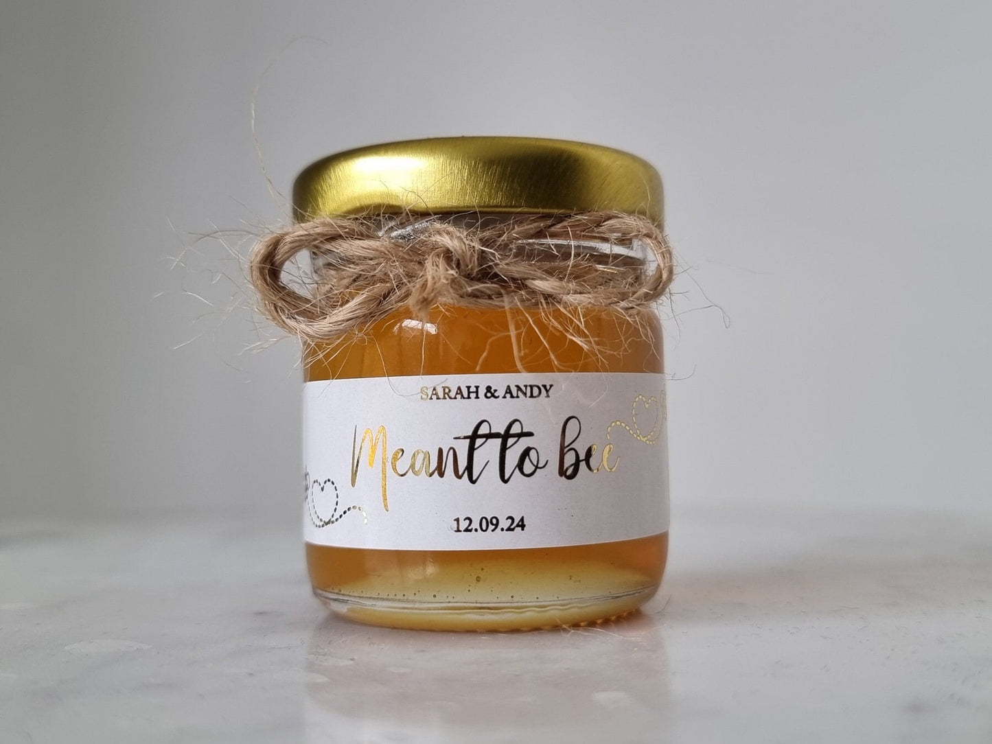 Mini Glass Jars with Foil Labels