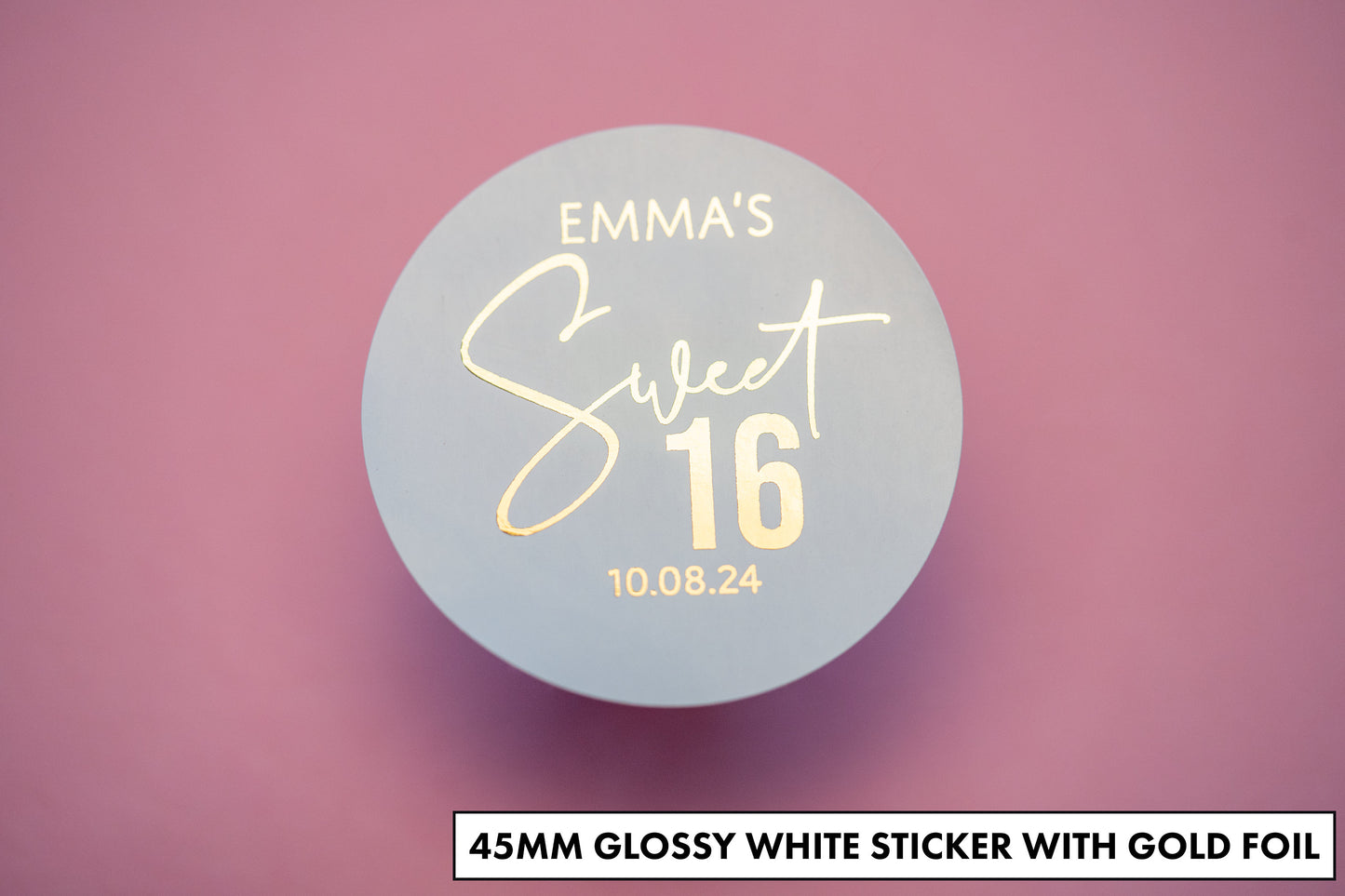 Personalised Sweet 16 Birthday Foil Stickers