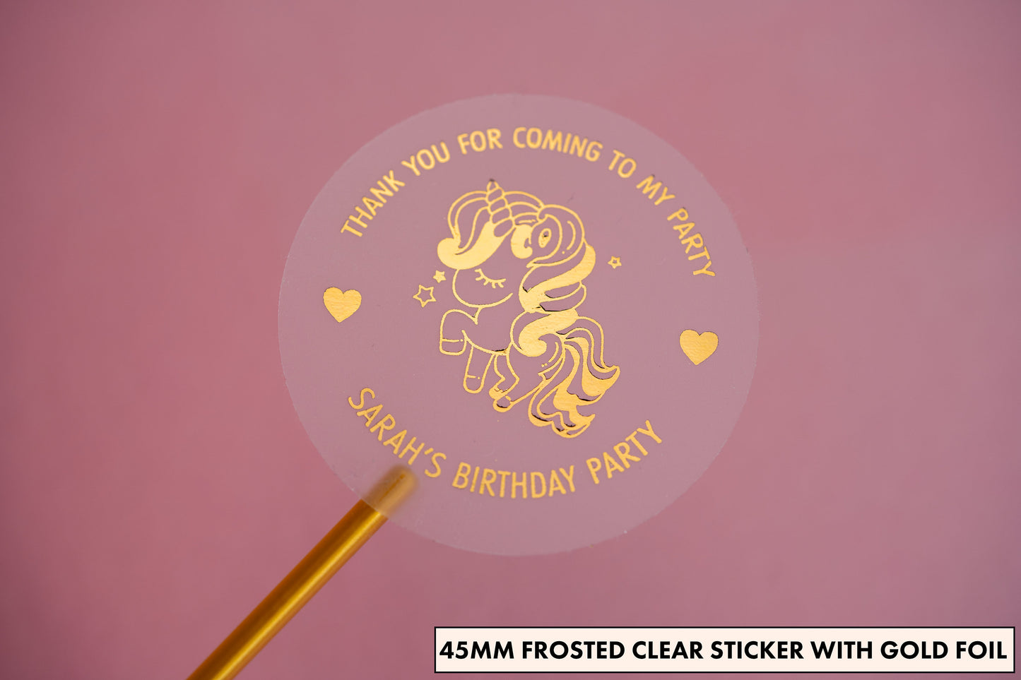 Personalised Foil Unicorn Birthday Stickers