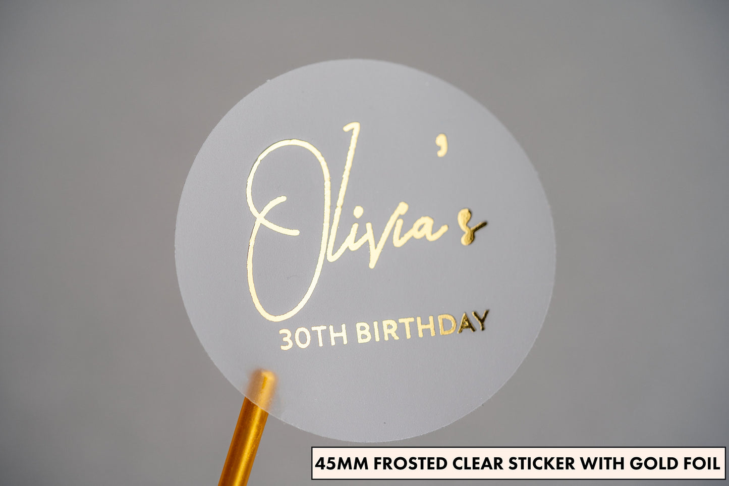 Custom Birthday Age Foil Stickers