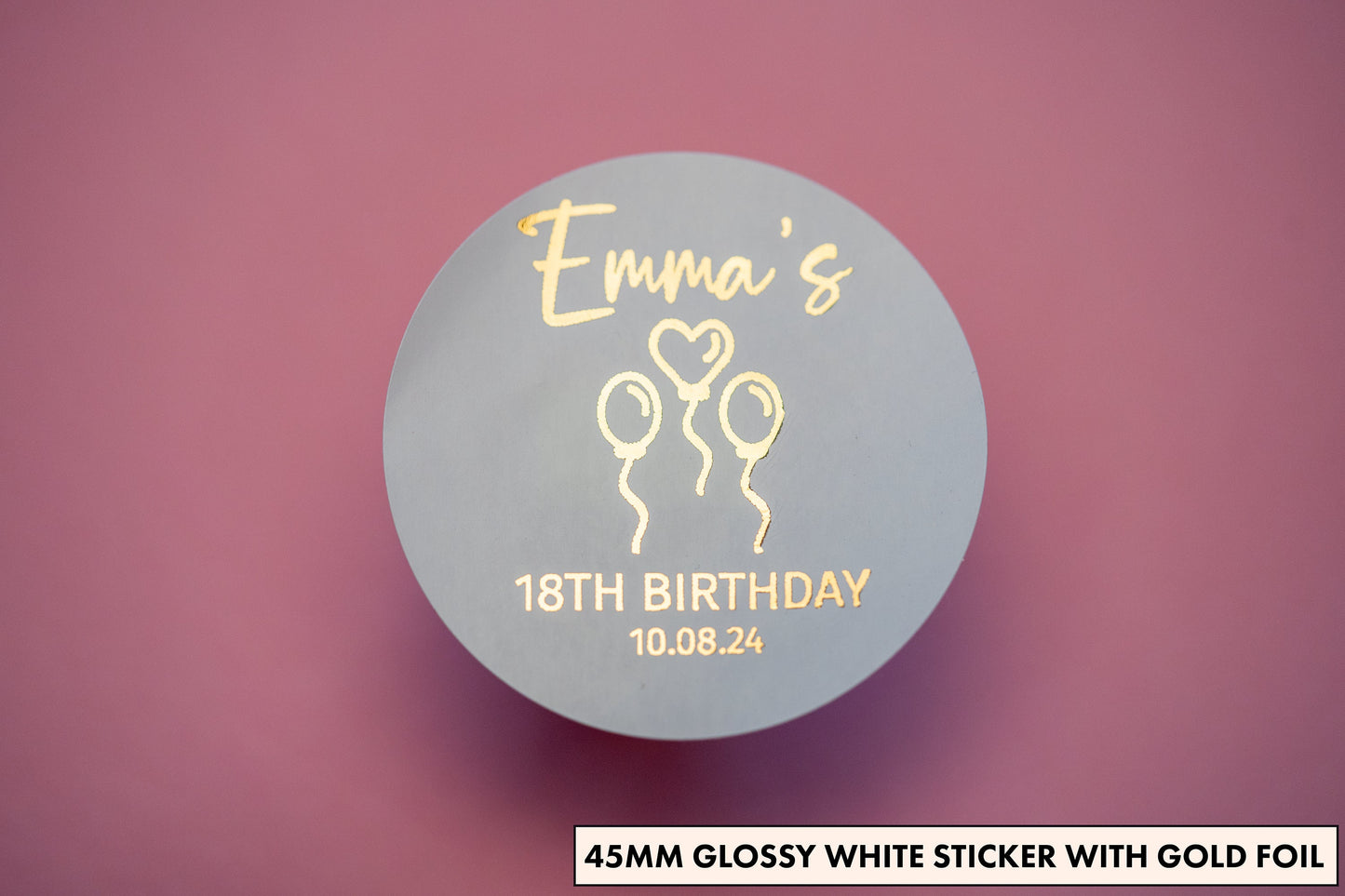 Birthday Balloons Metallic Foil Stickers