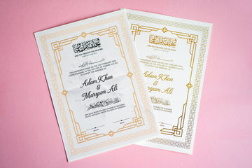 Personalised Foil Nikkah Wedding Certificate