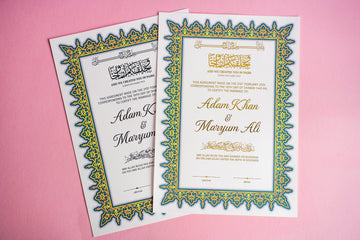 Personalised Gold Foil Nikkah Wedding Certificate