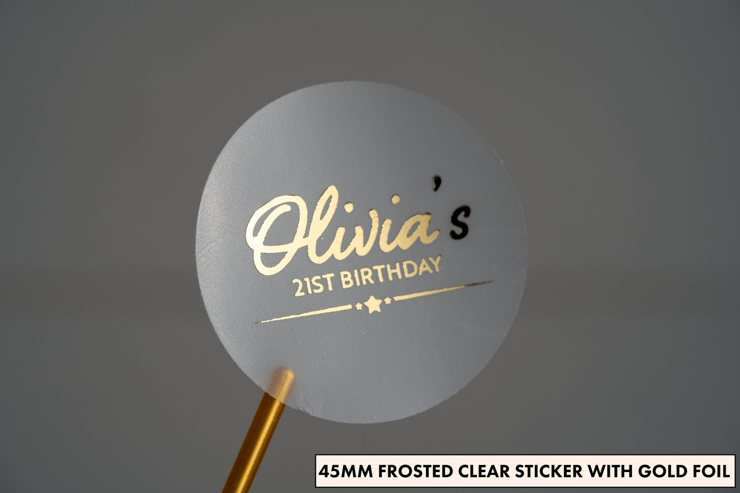 Custom Birthday Foil Favour Stickers