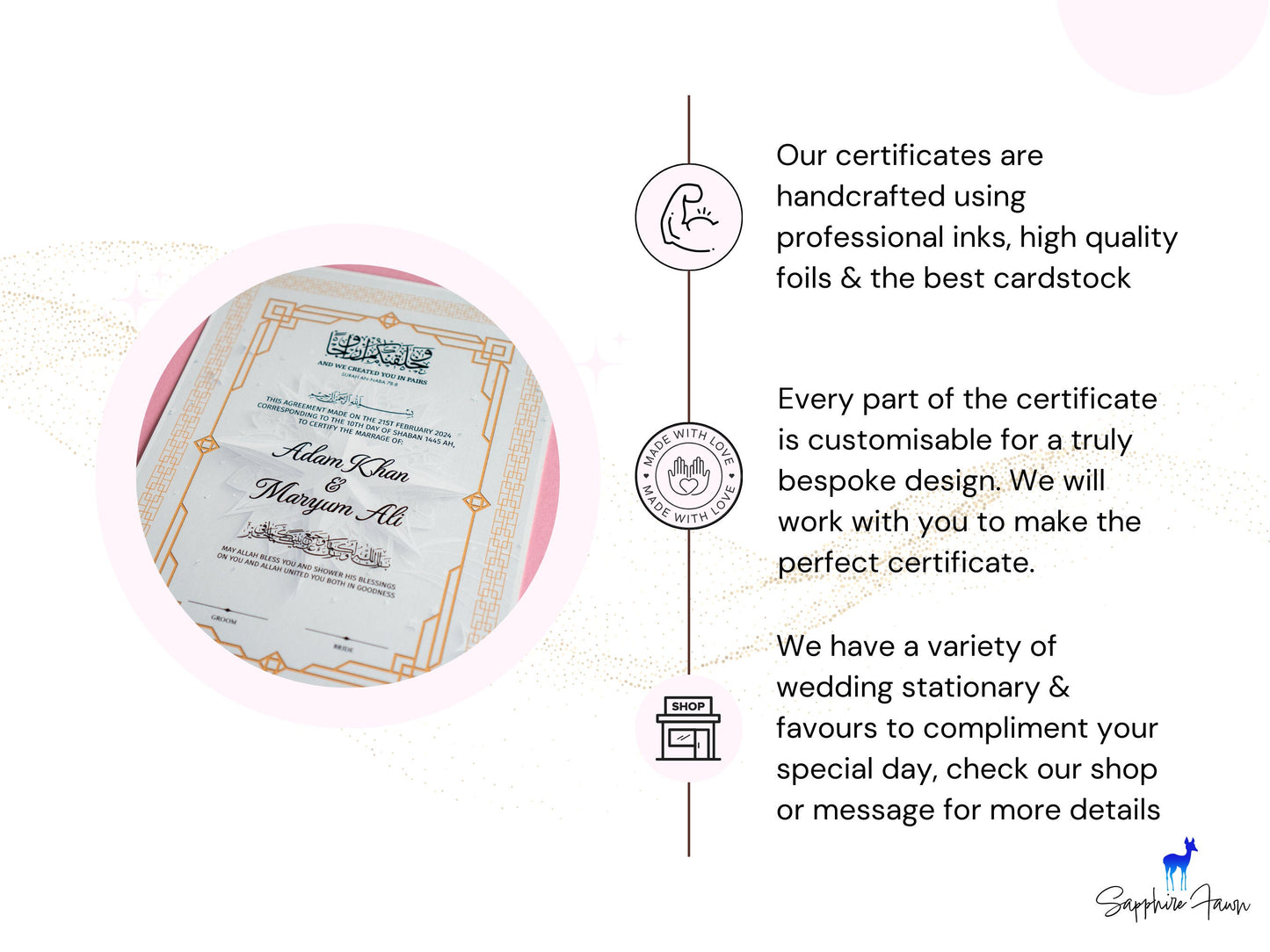 Personalised Foil Nikkah Wedding Certificate