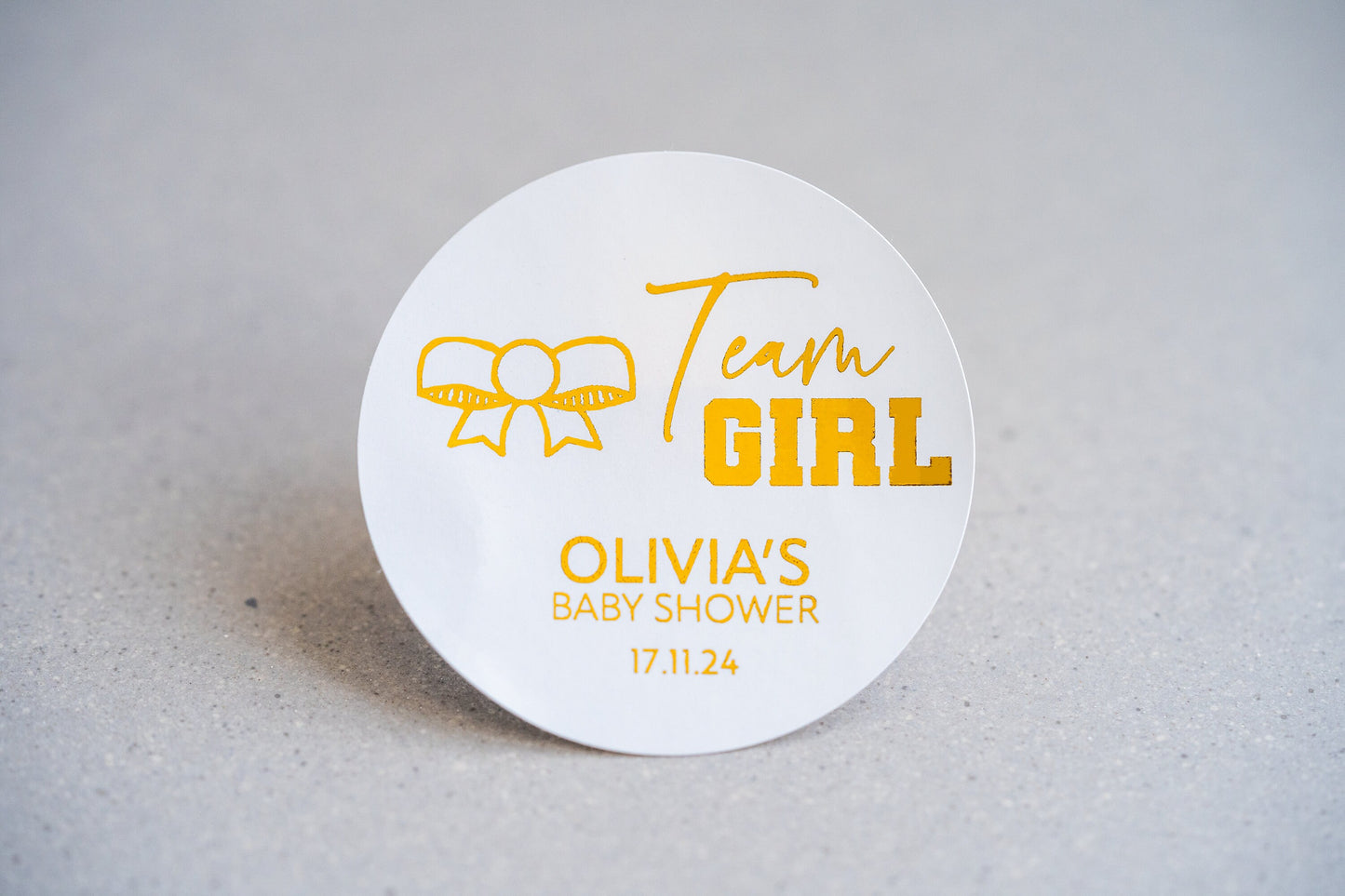"Team Girl" Foil Baby Shower Stickers