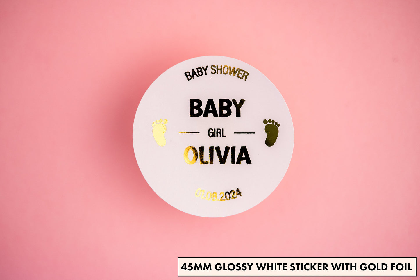 Baby Shower Metallic Foil Stickers