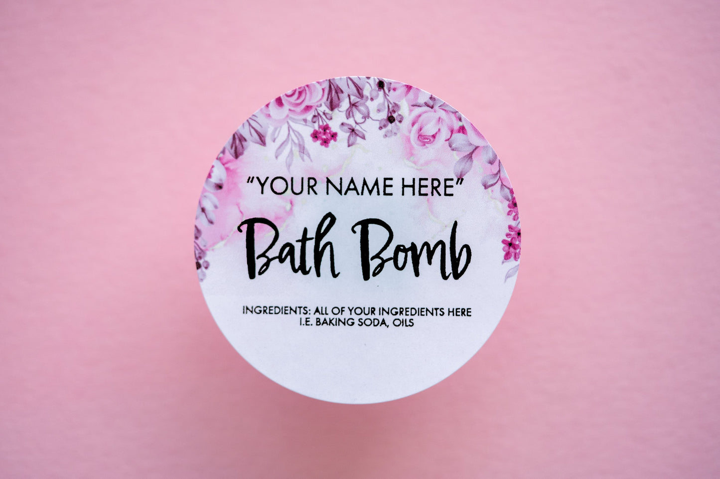 Custom Handmade Bath Bomb Metallic Foil Stickers with Floral Print/Foil Labels/Custom Business Stickers/Product Stickers/Packaging Labels