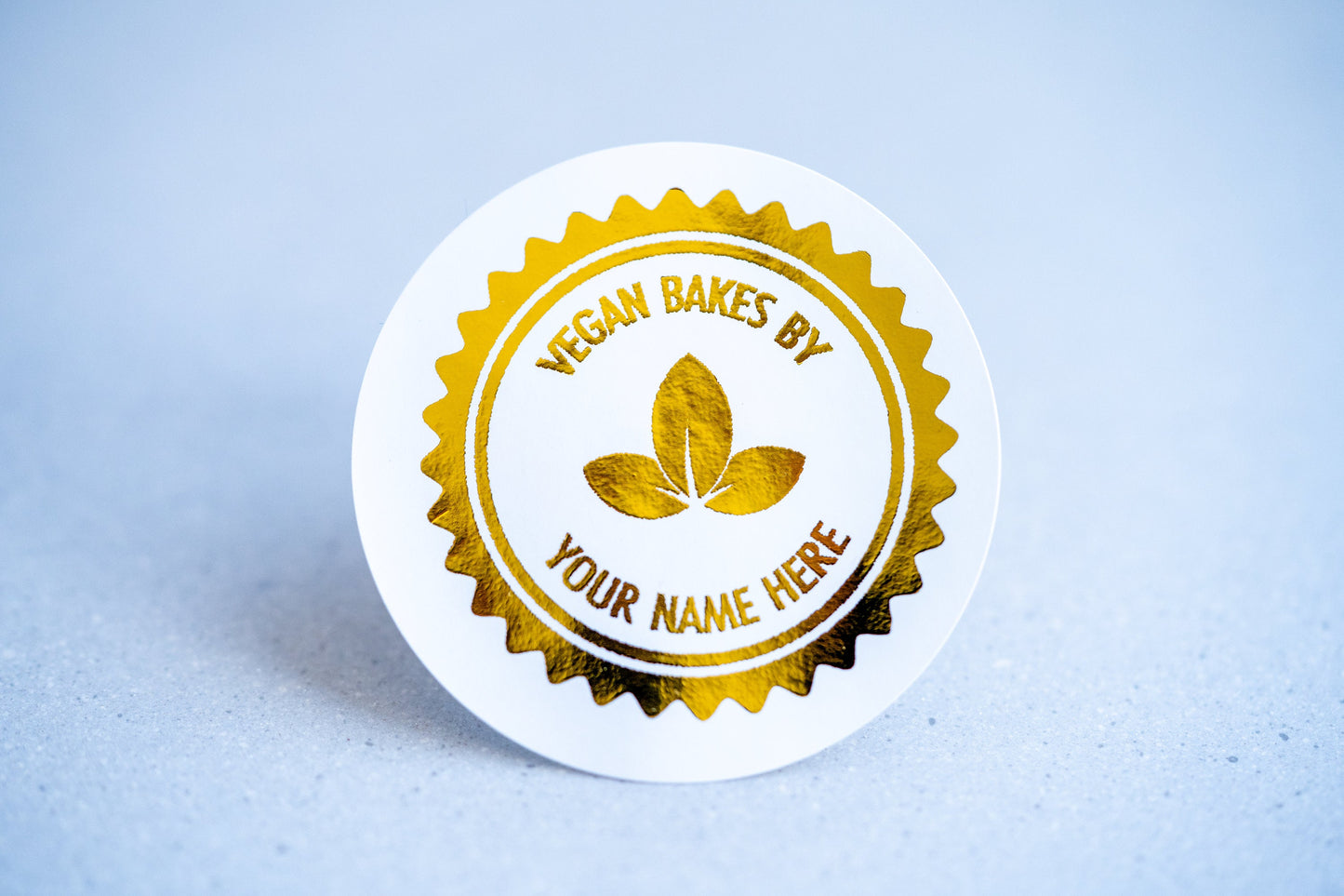 Personalised "Vegan Bakes" Foil Stickers