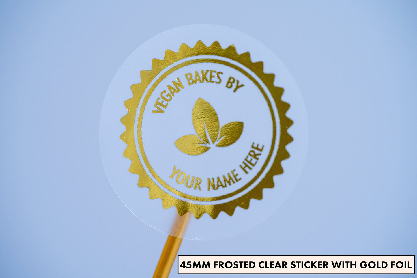 Personalised "Vegan Bakes" Foil Stickers