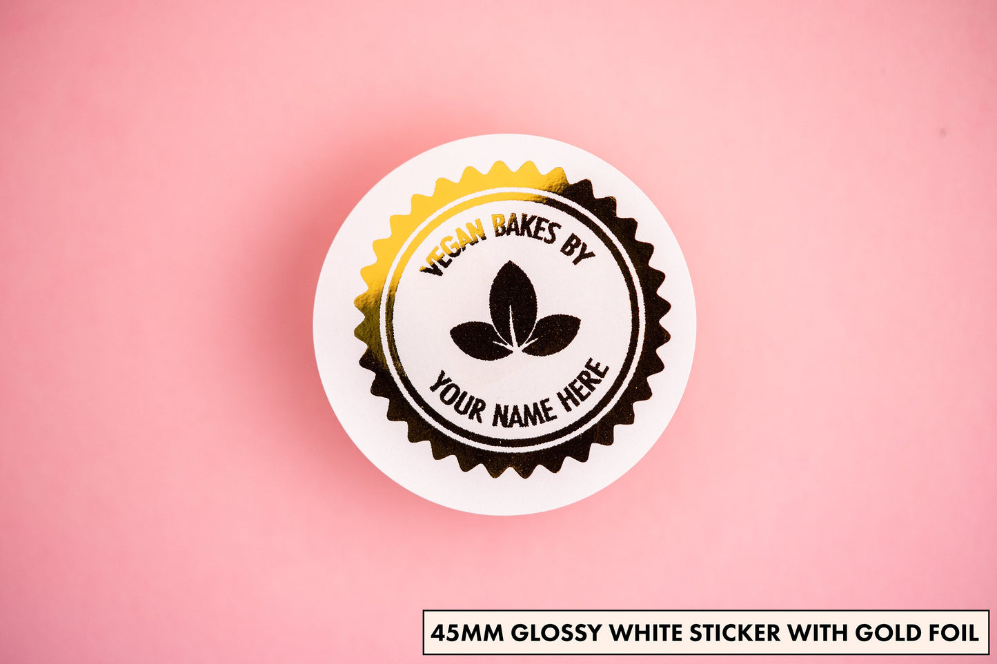 Personalised "Vegan Bakes" Foil Stickers
