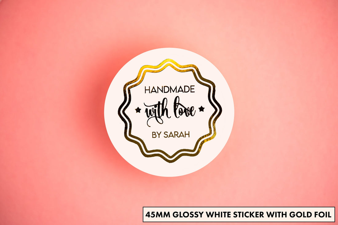 "Handmade with Love" Metallic Foil Stickers