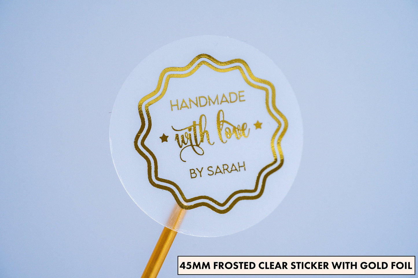 "Handmade with Love" Metallic Foil Stickers