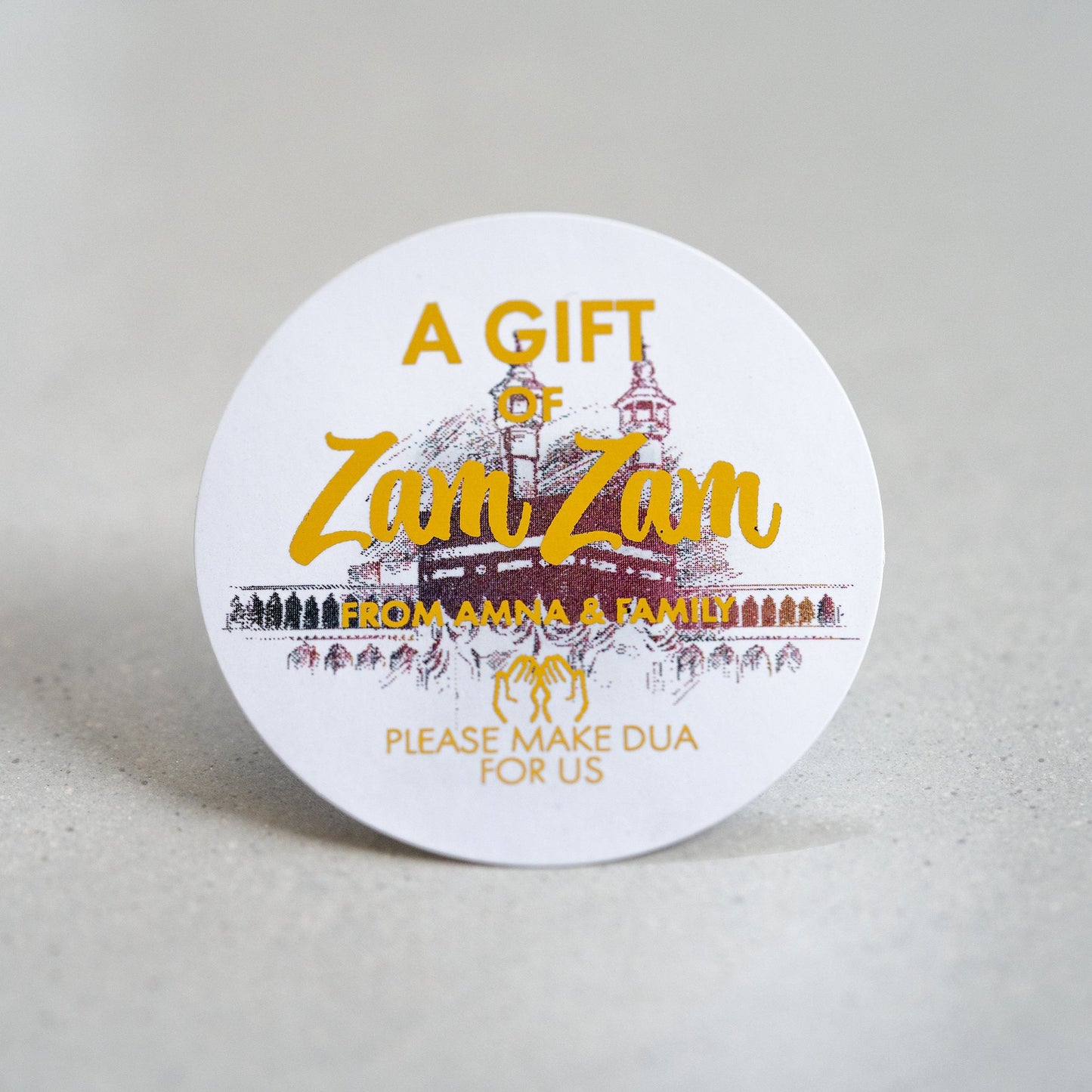 Personalised ZamZam Water Metallic Foil Stickers/Zam Zam Favours/Hajj & Umrah Gifts/Islamic Stickers/Zam Zam Wedding Favours