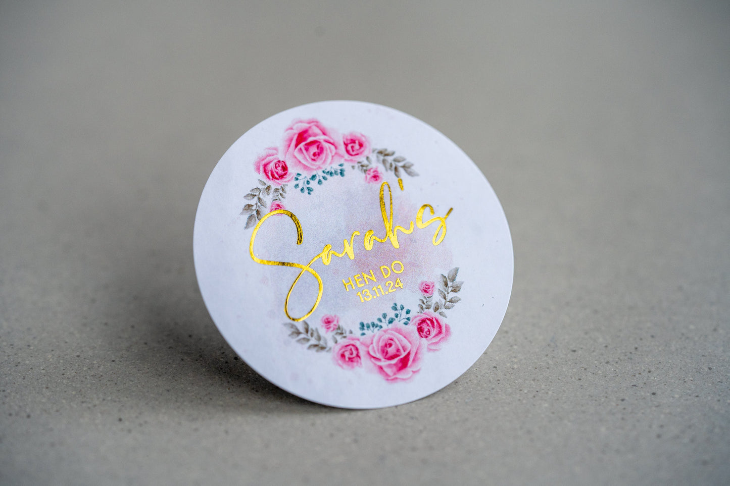 Floral Hen Party Foil Custom Stickers