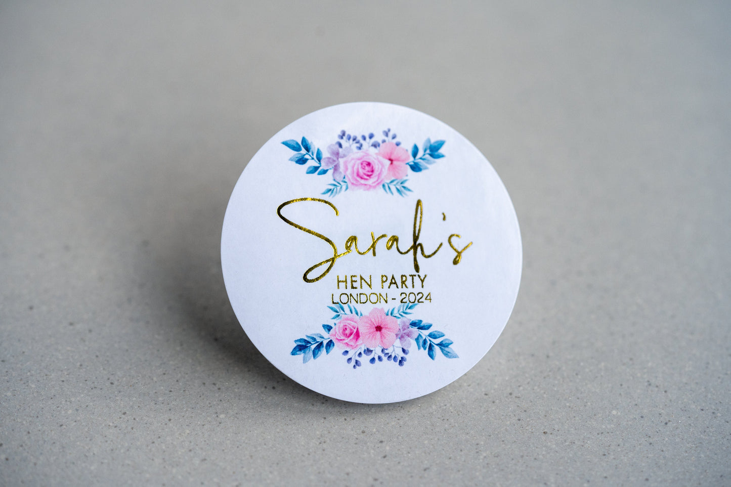 Hen Party Floral Foil Custom Stickers