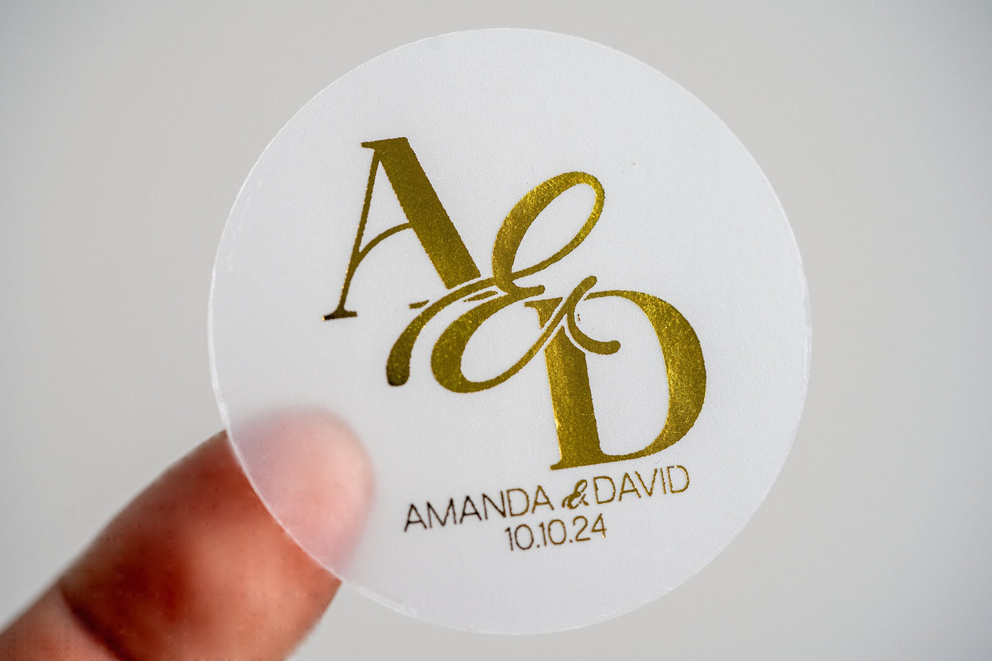 Foil Wedding Monogram Stickers