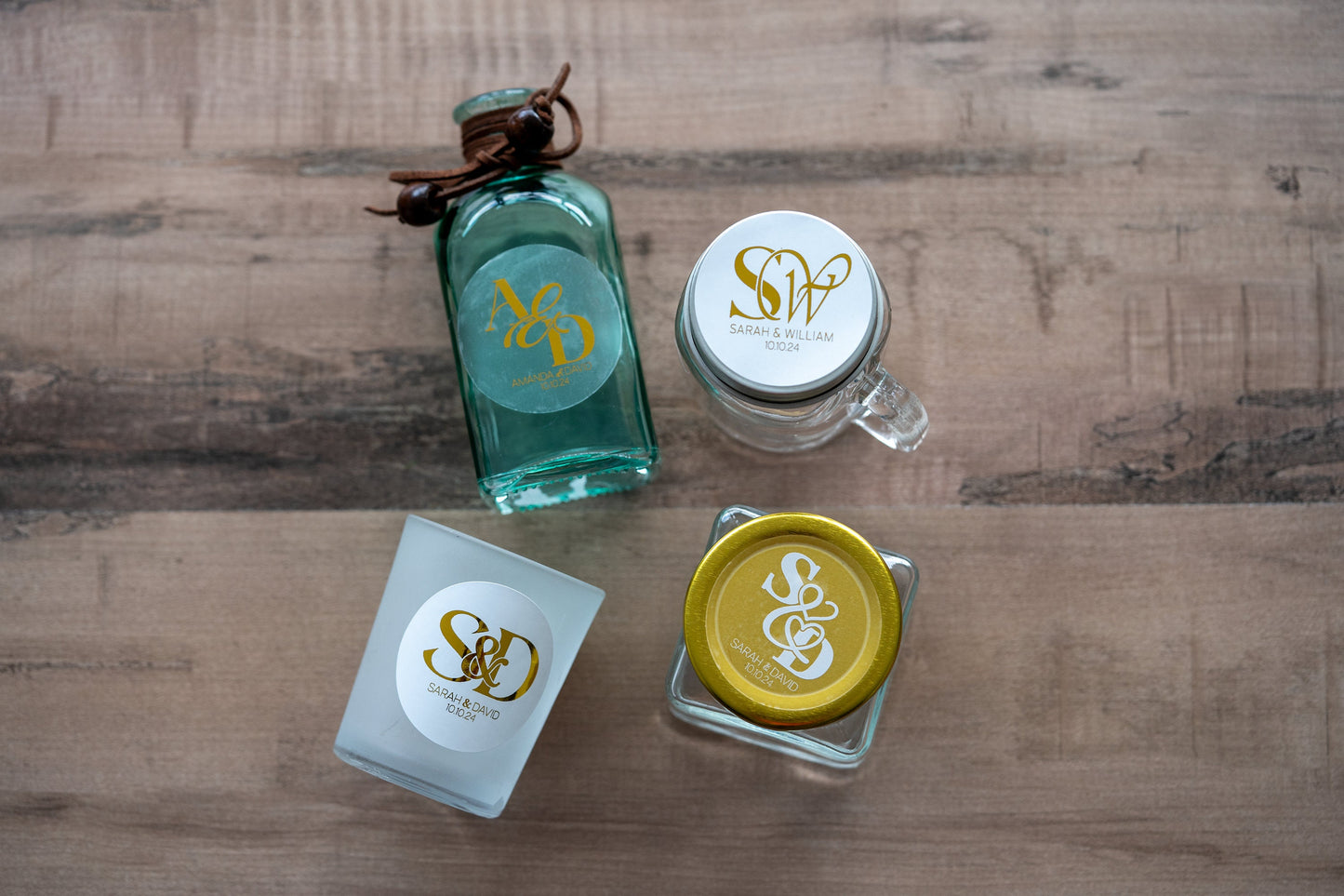 White Personalised Monogram Stickers