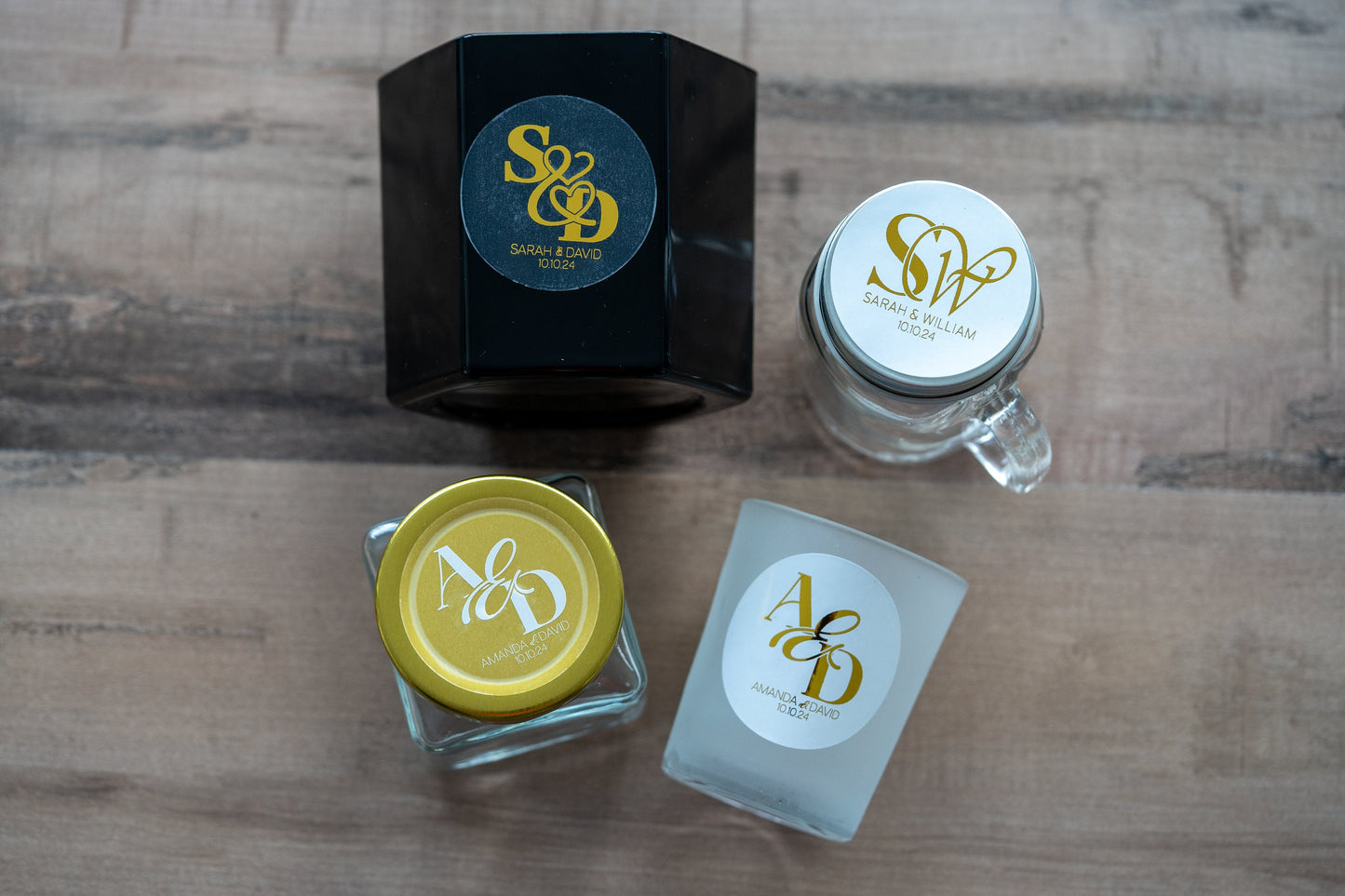 White Personalised Monogram Stickers