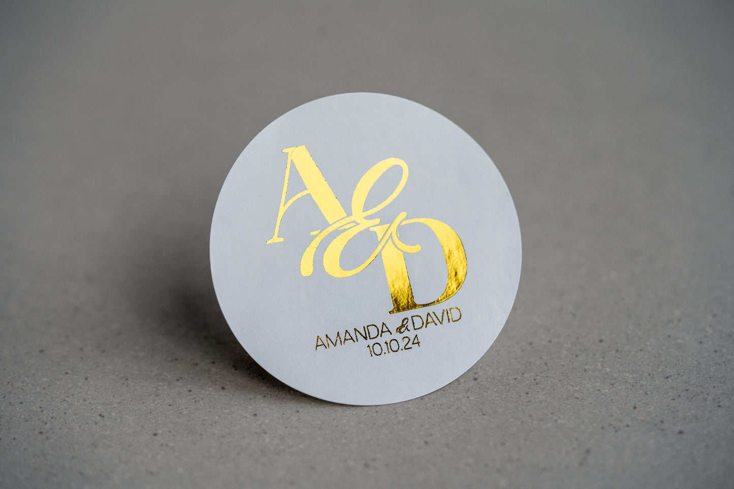 Foil Wedding Monogram Stickers
