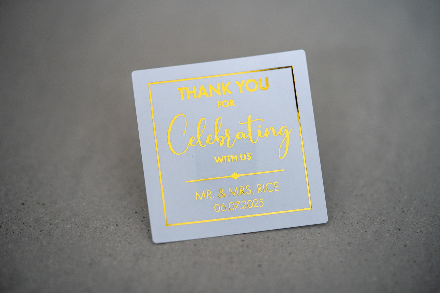 Square Foil Thank You Stickers