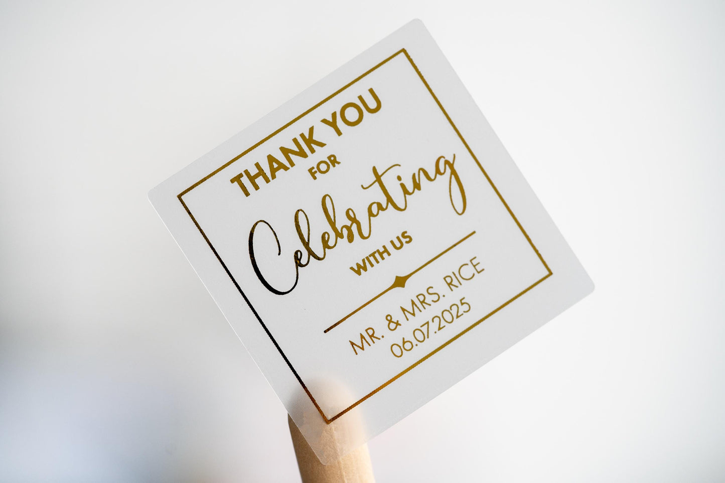 Square Foil Thank You Stickers