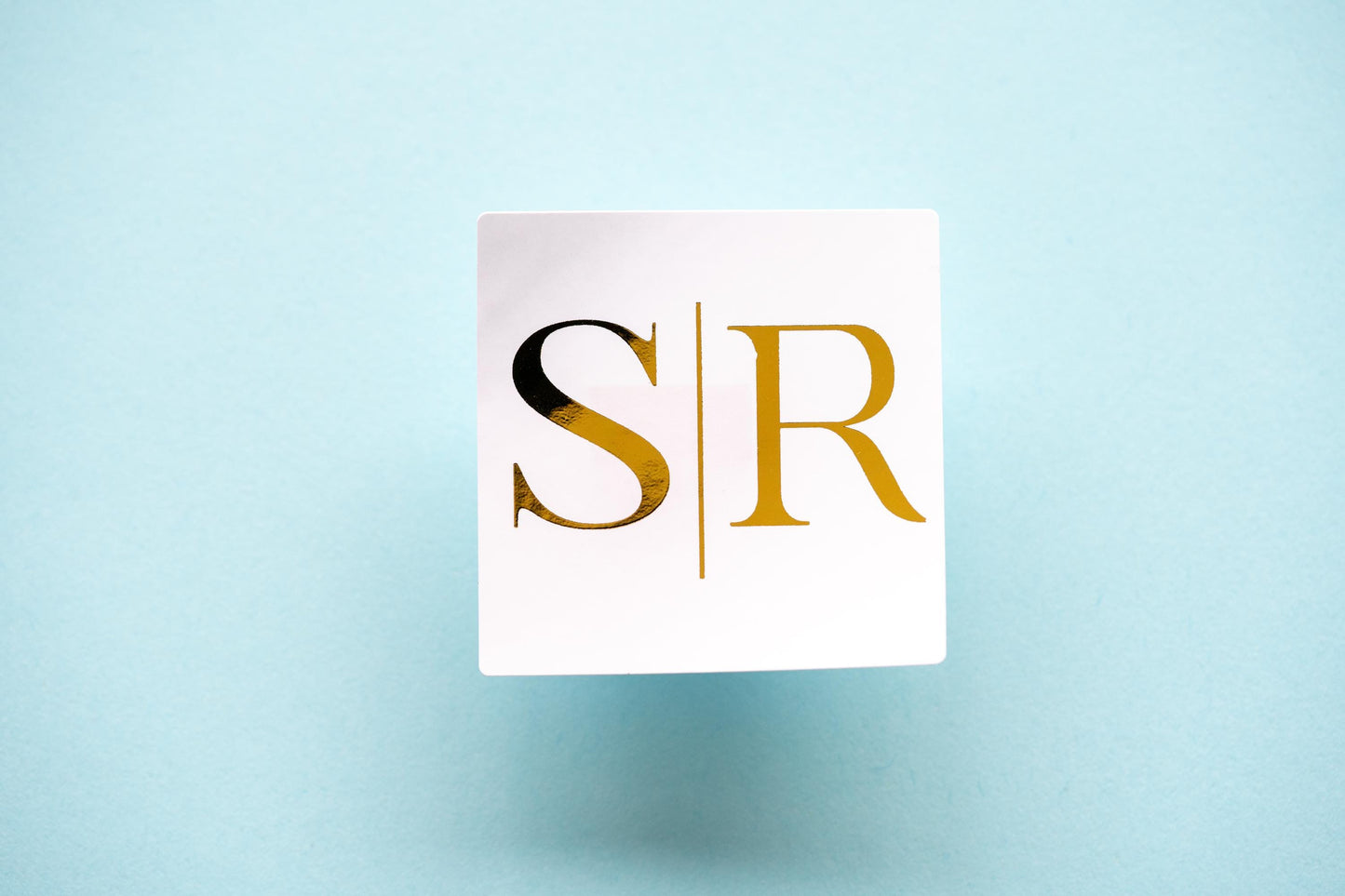 Custom Square Foil Monogram Wedding Stickers