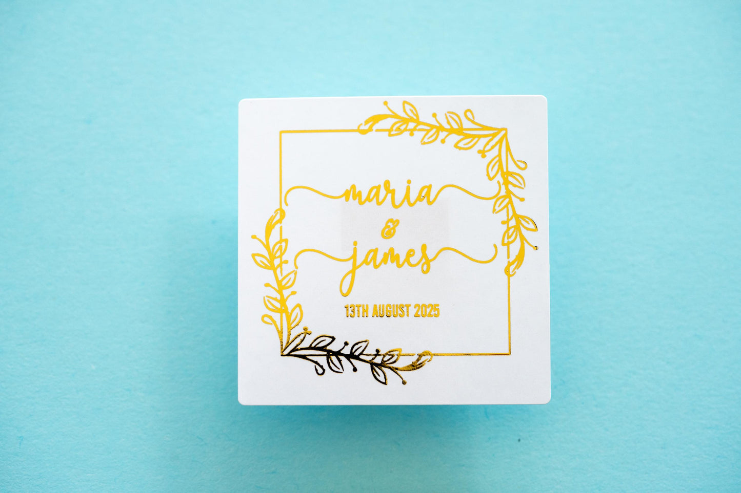 Personalised Square Foil Wedding Stickers/Clear Foil Labels/Wedding Favour Stickers/Custom Wedding Stickers/Wedding Labels/Hen Party Sticker