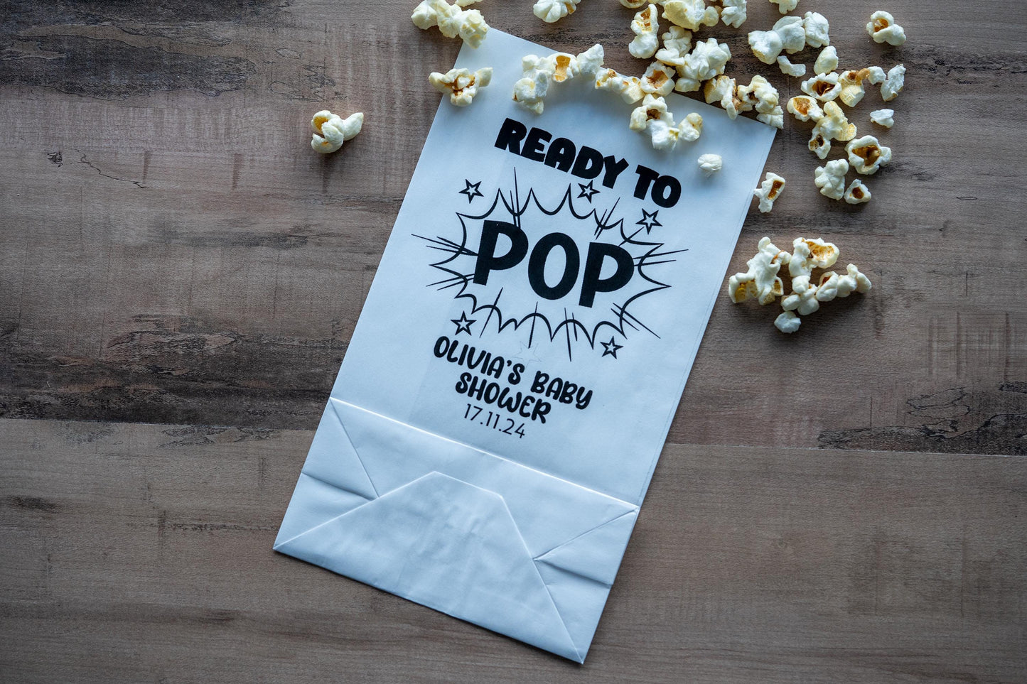White Kraft Popcorn Party Bags