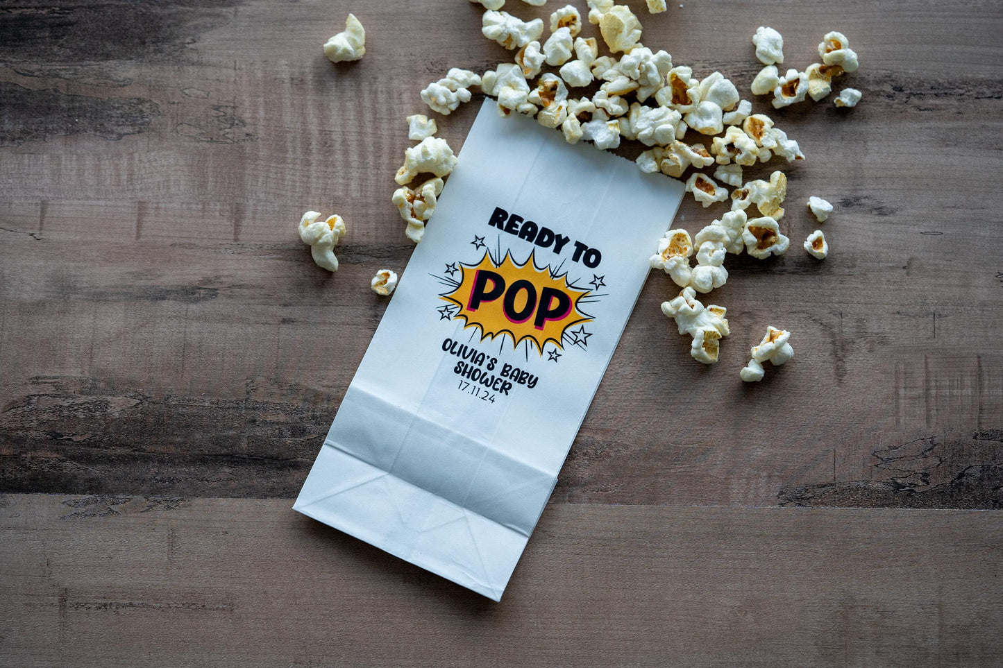 White Kraft Popcorn Party Bags