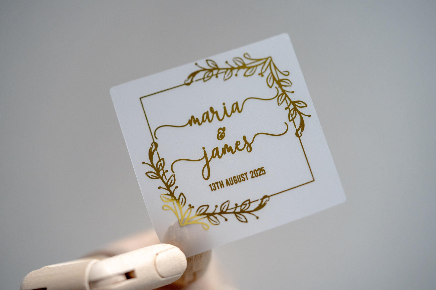 Personalised Square Foil Wedding Stickers/Clear Foil Labels/Wedding Favour Stickers/Custom Wedding Stickers/Wedding Labels/Hen Party Sticker