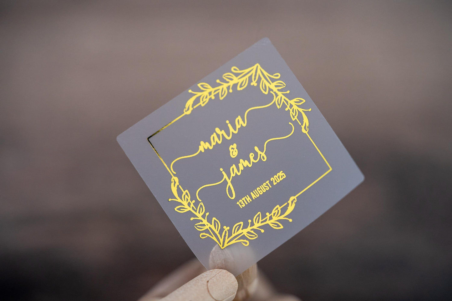 Personalised Square Foil Wedding Stickers/Clear Foil Labels/Wedding Favour Stickers/Custom Wedding Stickers/Wedding Labels/Hen Party Sticker