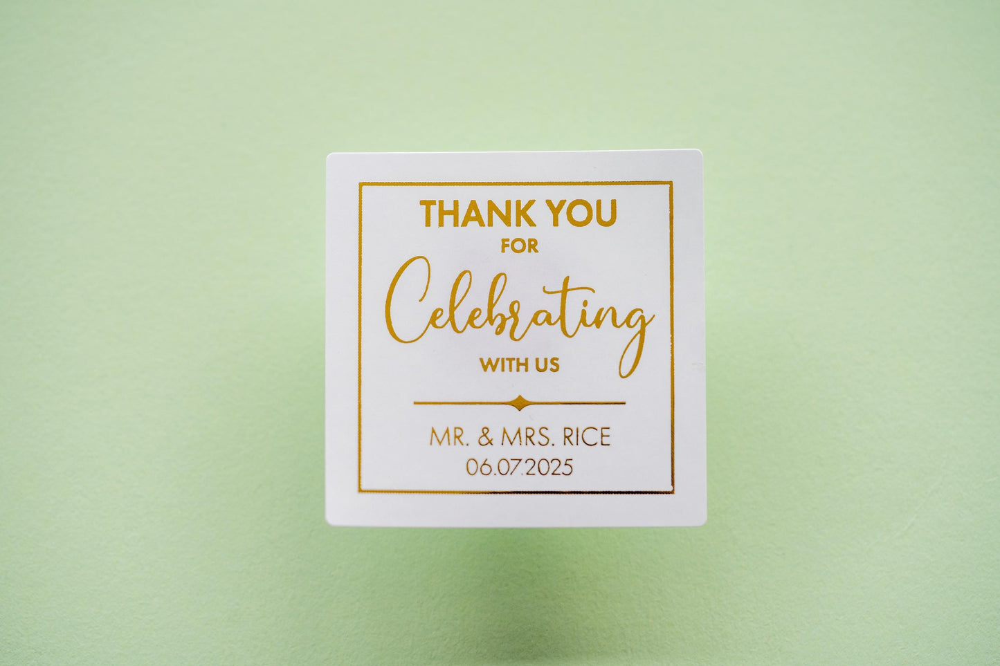 Square Foil Thank You Stickers