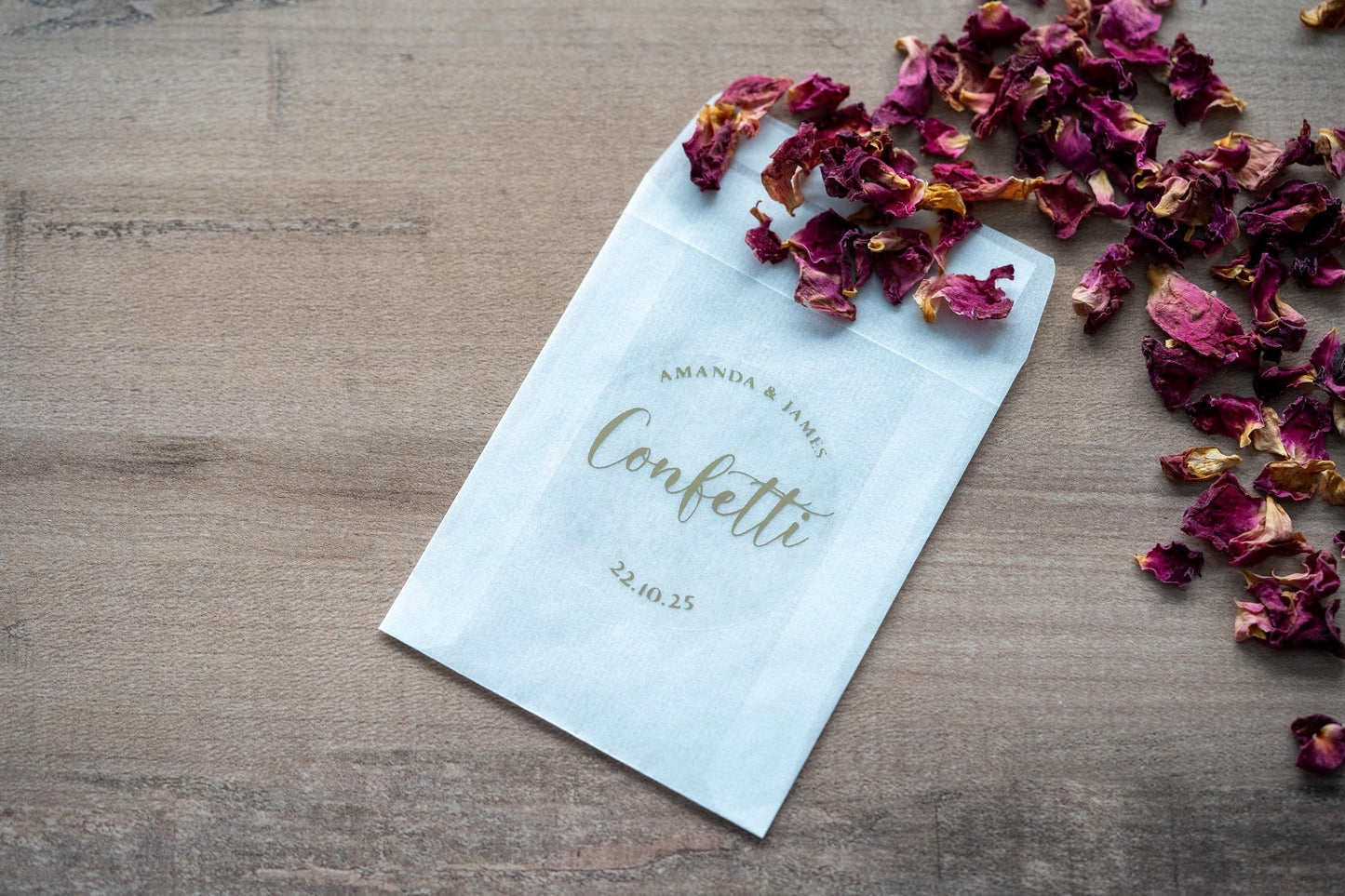 Custom Foil Glassine Confetti Bags