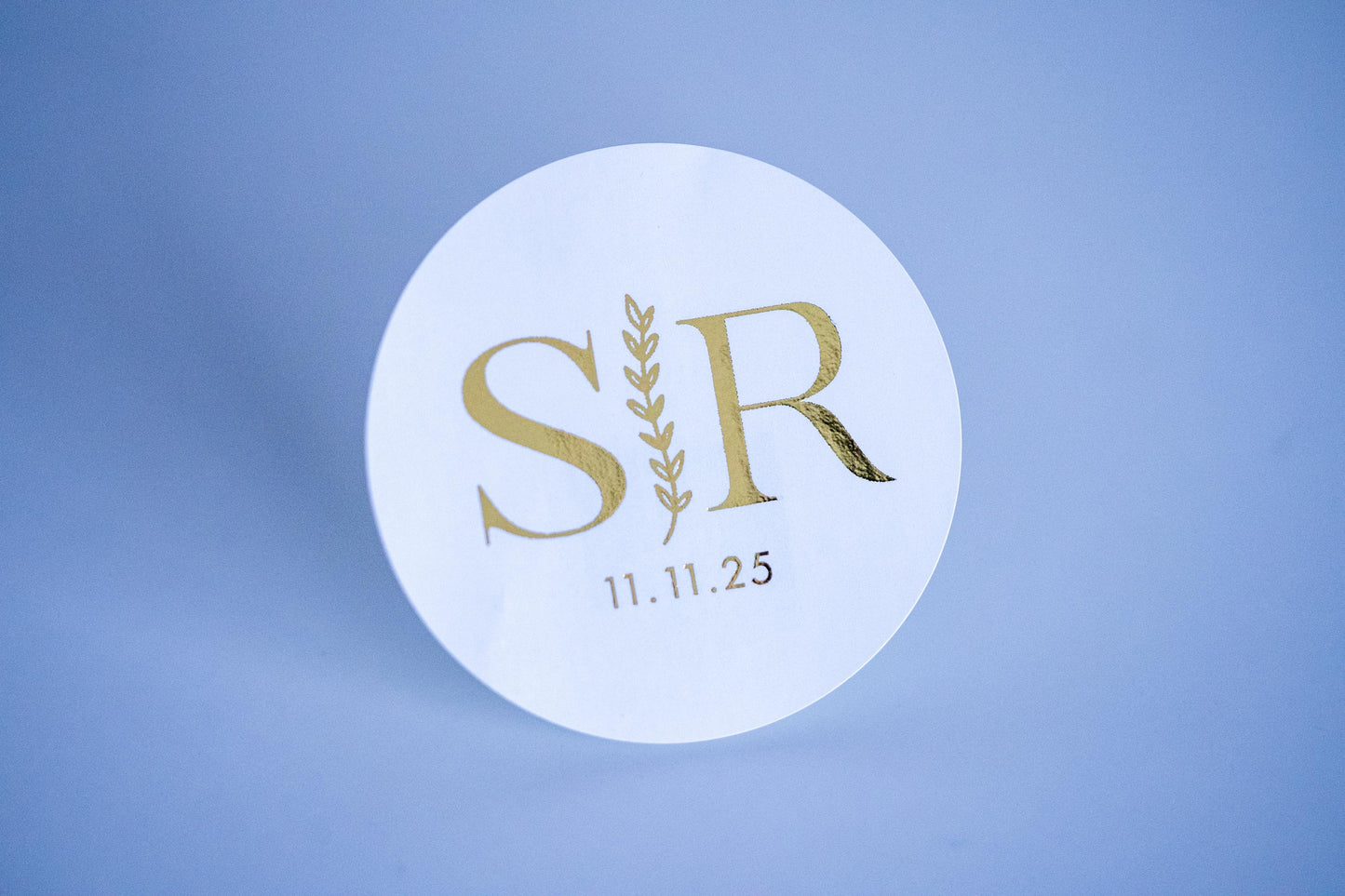 Custom Metallic Foil Wedding Monogram Stickers