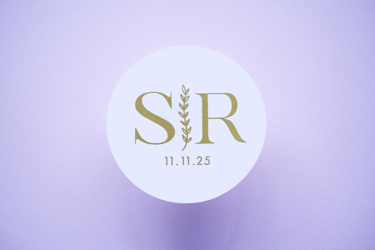 Custom Metallic Foil Wedding Monogram Stickers