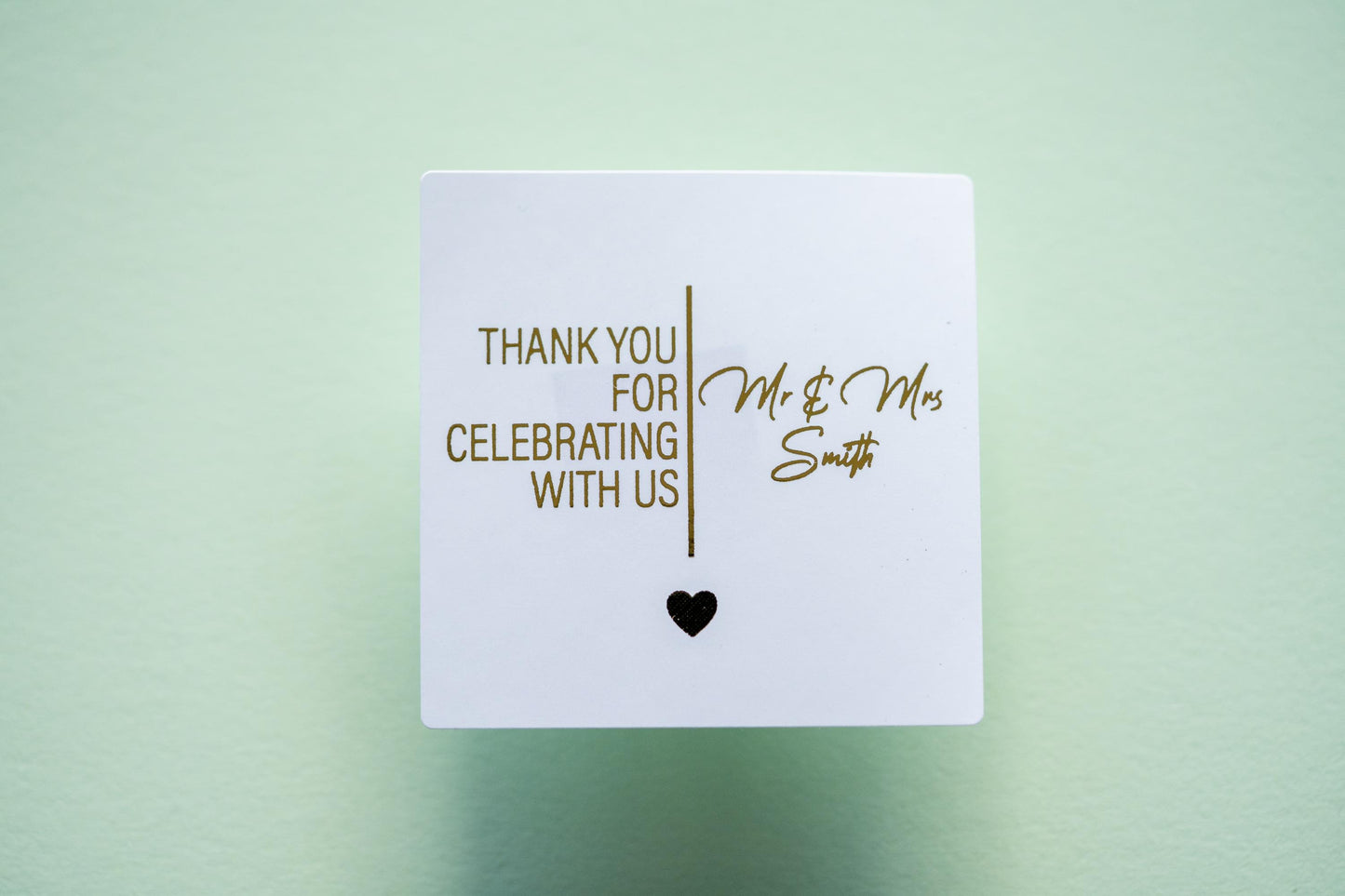 Custom Square Foil Thank You Stickers