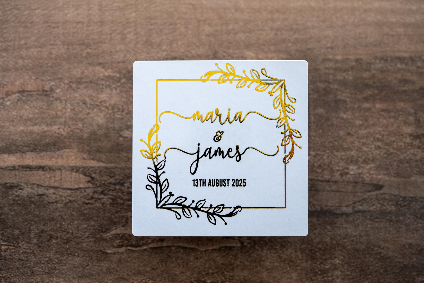 Personalised Square Foil Wedding Stickers/Clear Foil Labels/Wedding Favour Stickers/Custom Wedding Stickers/Wedding Labels/Hen Party Sticker