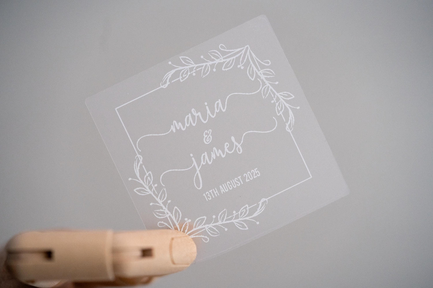 Personalised White Square Wedding Stickers