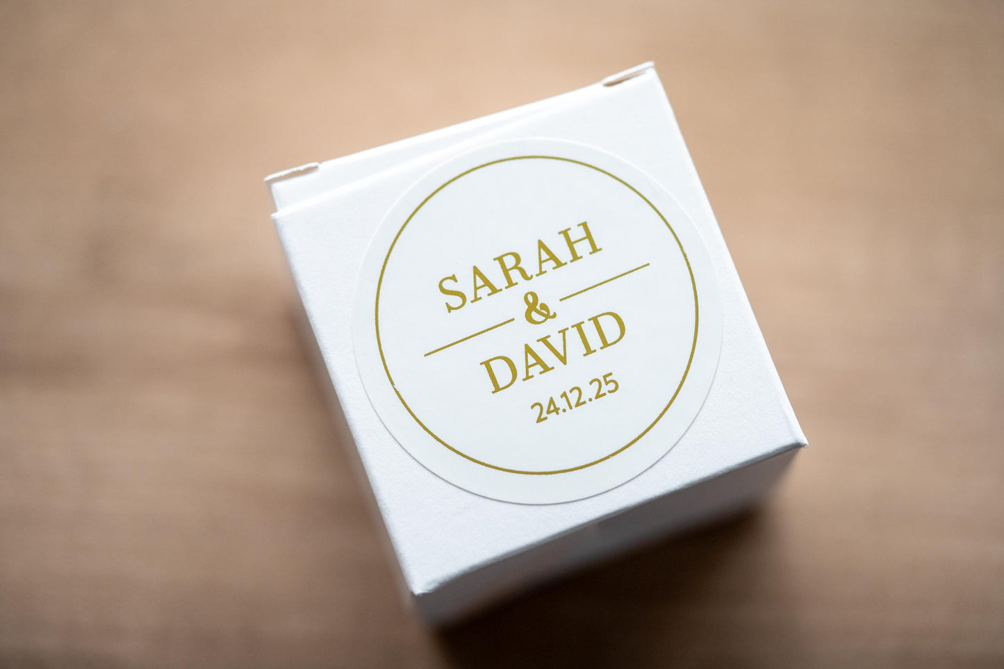 Personalised Foil Round Wedding Stickers
