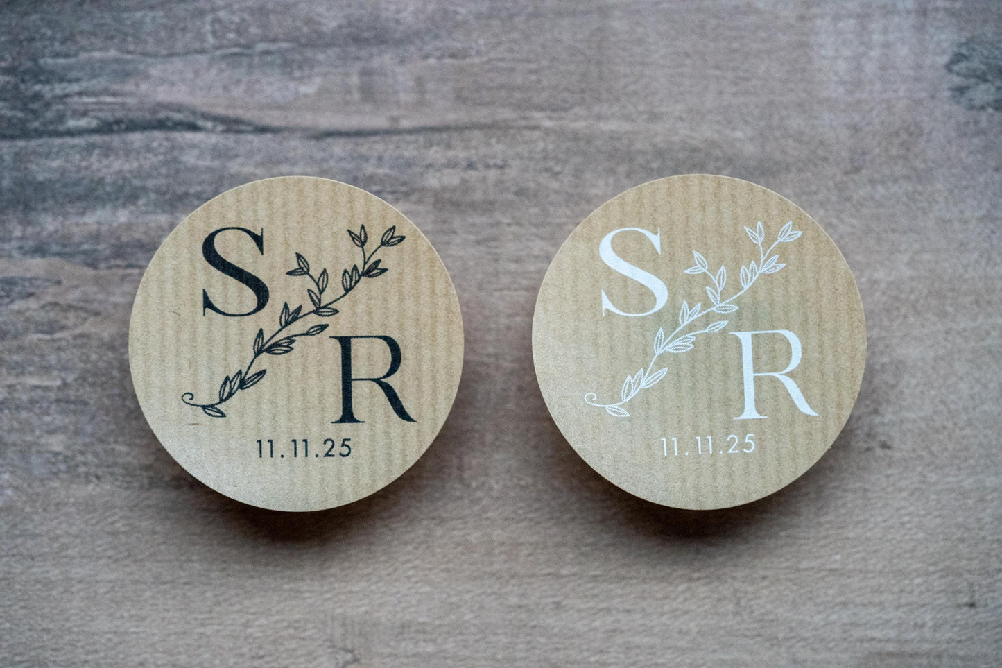 Custom Kraft Monogram Stickers