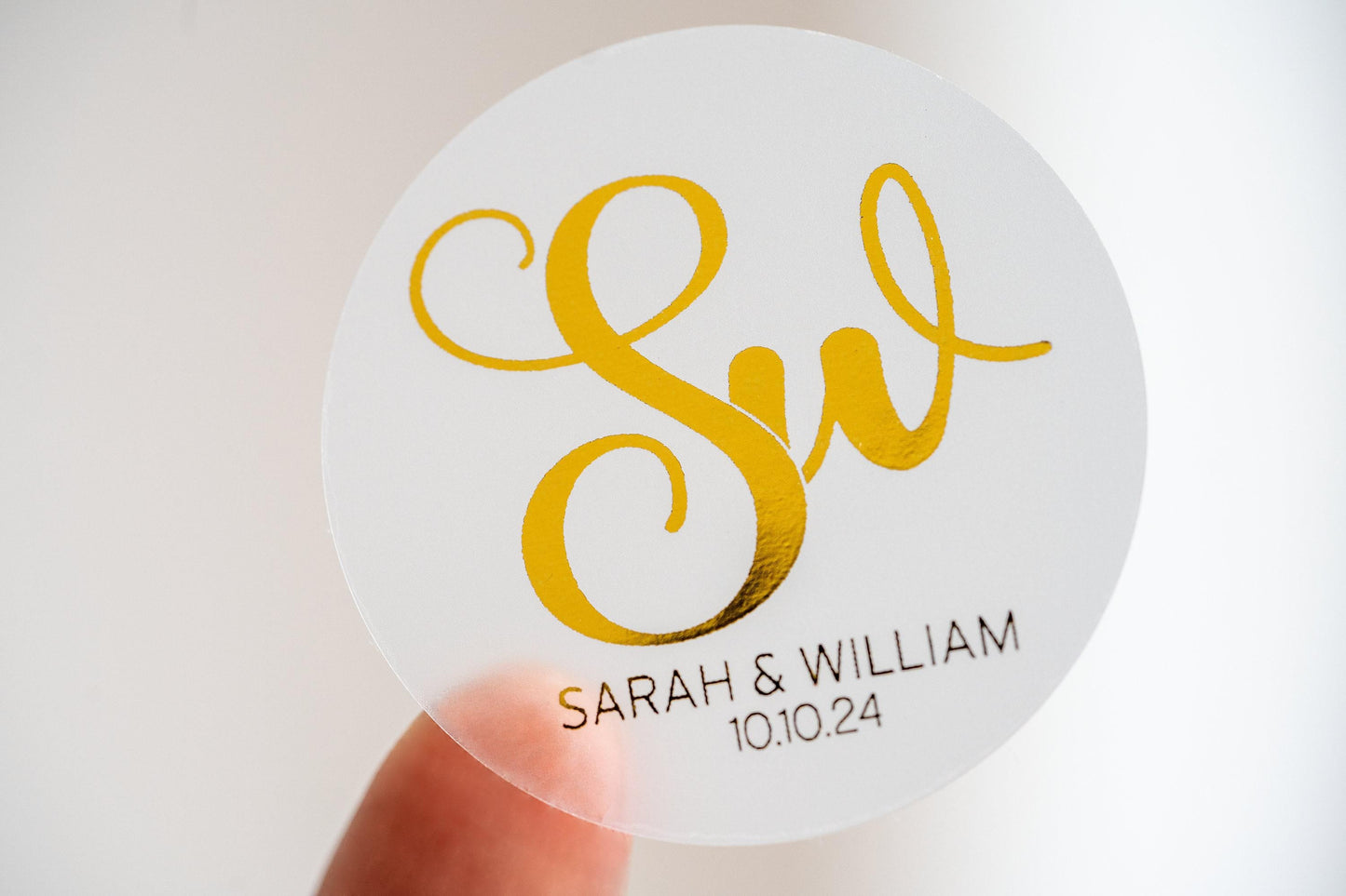 Personalised Monogram Foil Wedding Stickers