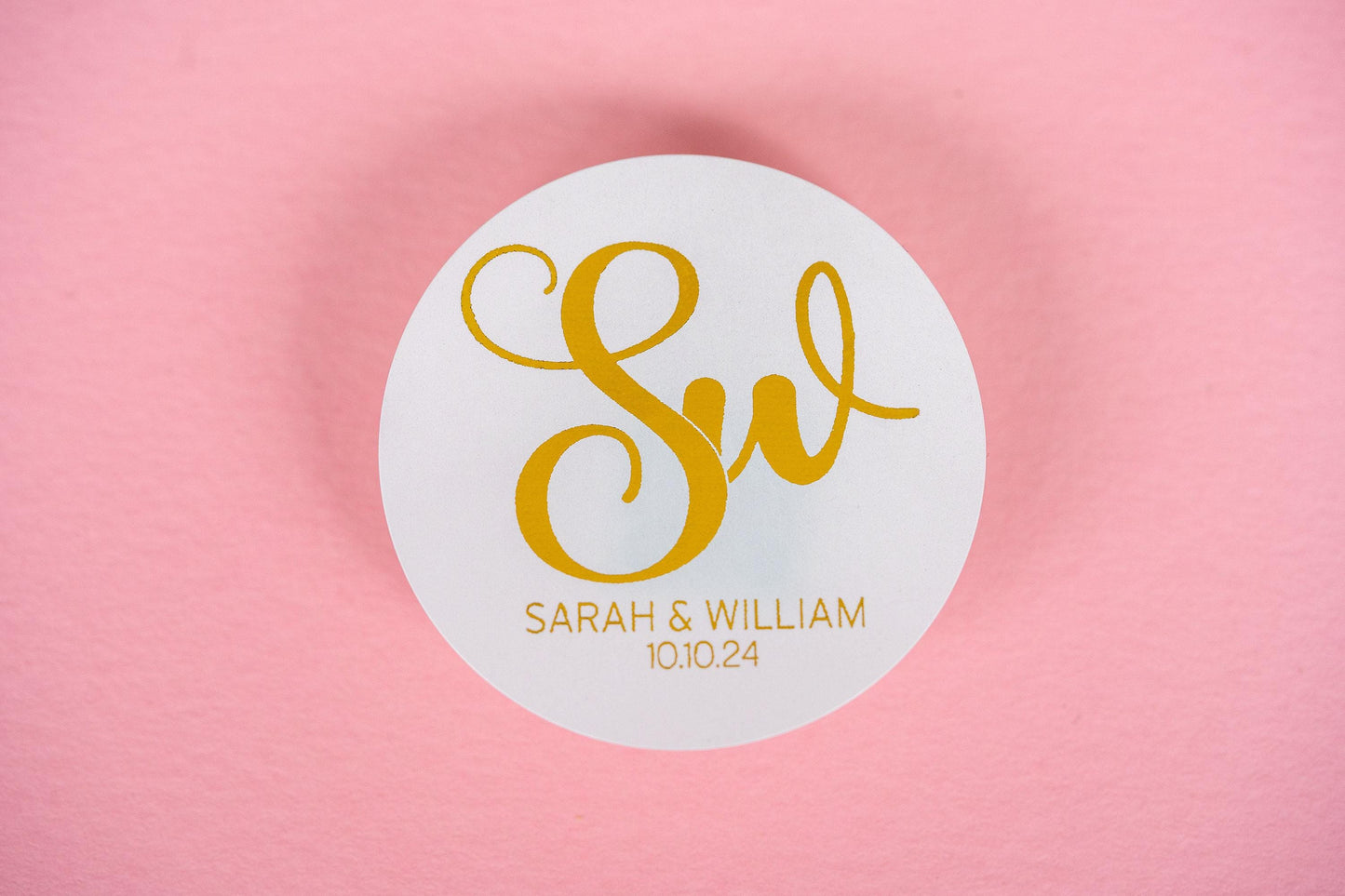 Personalised Monogram Foil Wedding Stickers