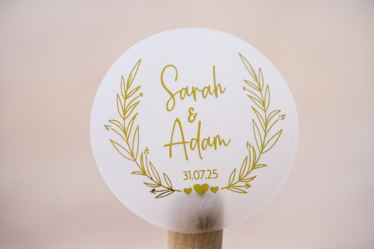 Custom Leaf Wreath Foil Wedding Sticker
