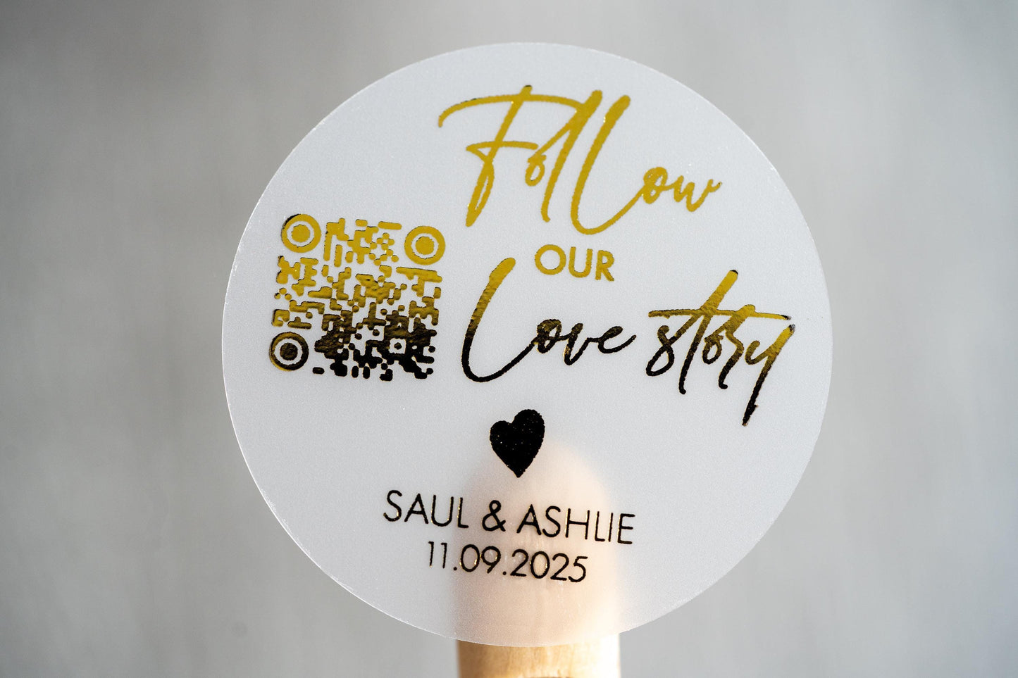Foil Save The Date QR Code Wedding Stickers