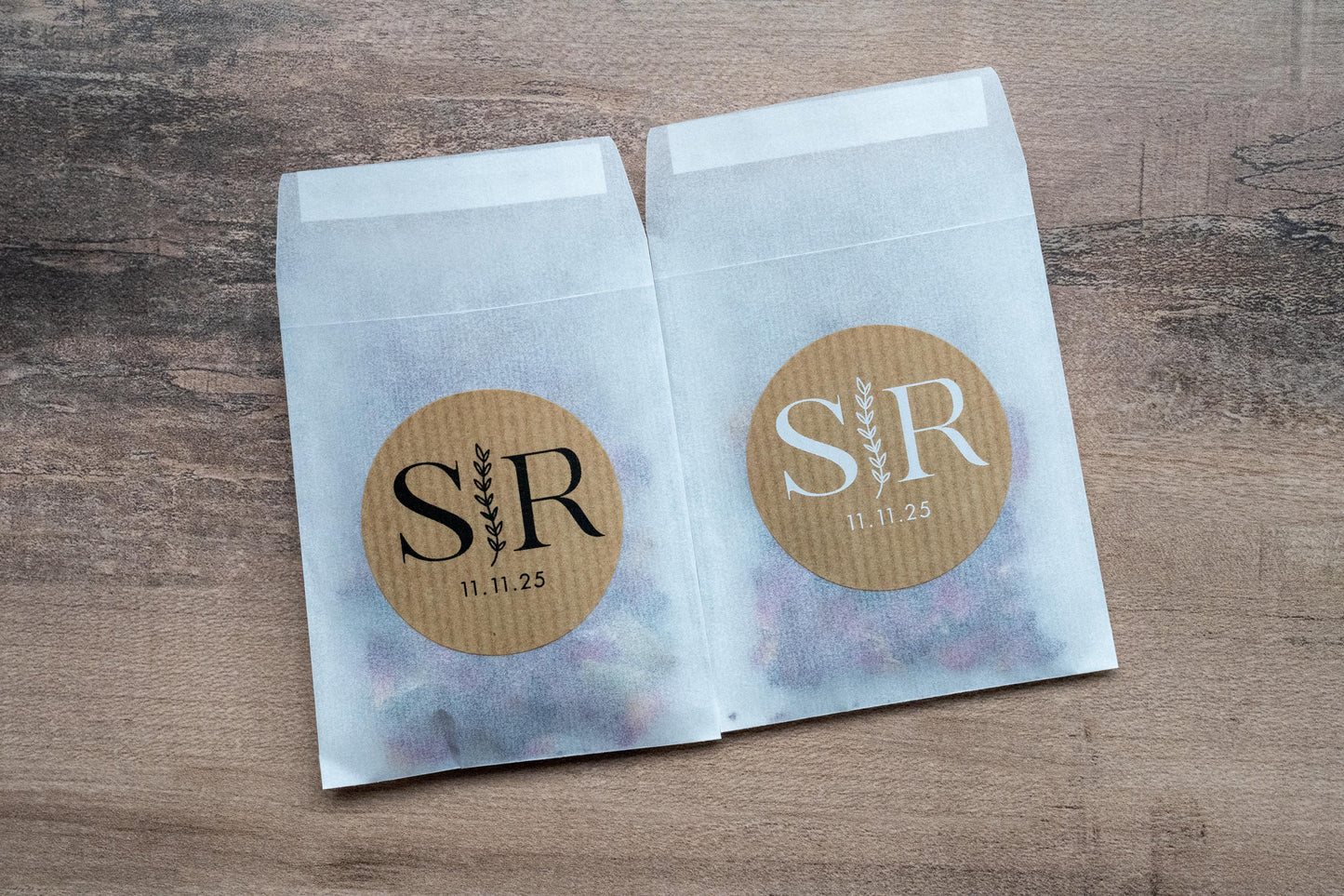 Personalised Kraft Monogram Stickers