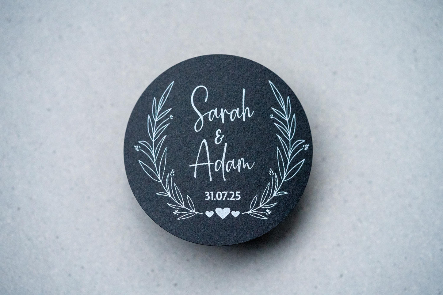 Personalised Black Wedding Sticker