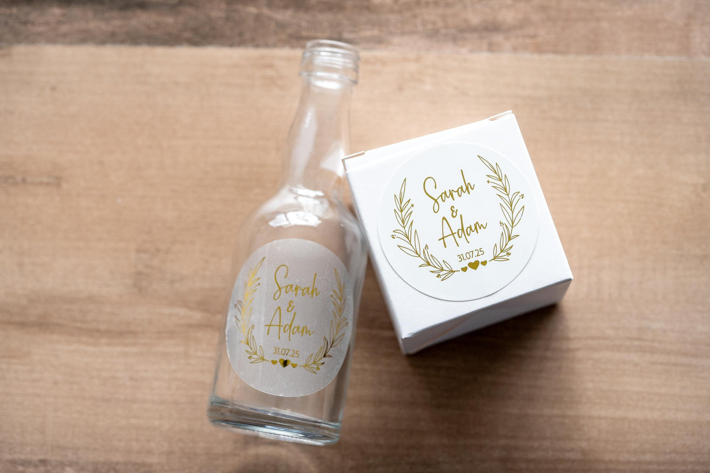 Custom Leaf Wreath Foil Wedding Sticker