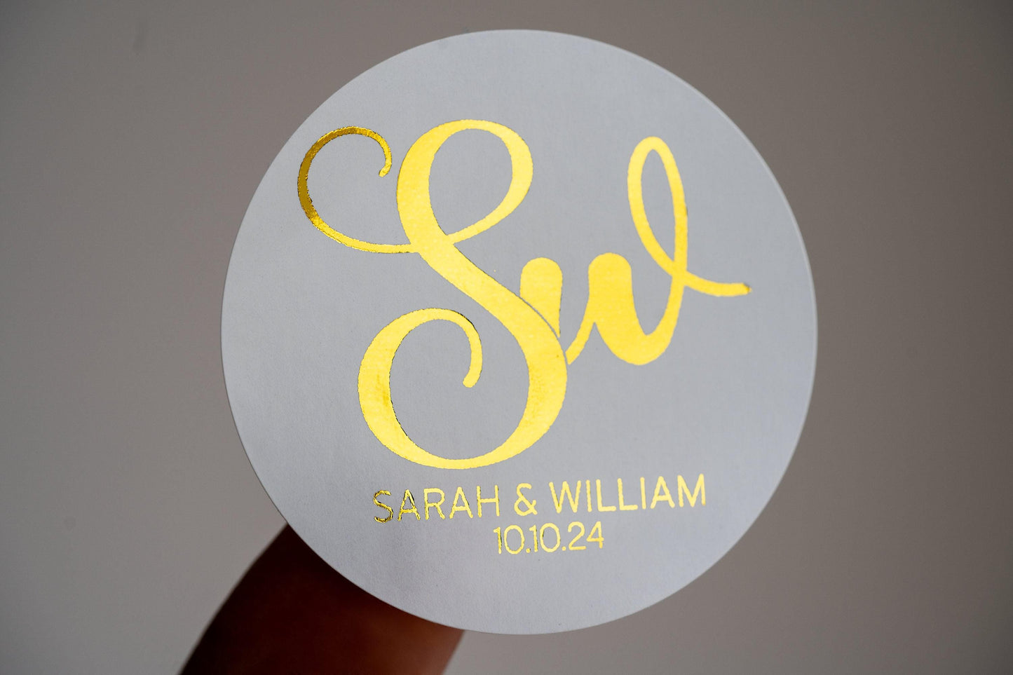 Personalised Monogram Foil Wedding Stickers
