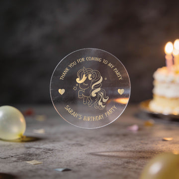 Personalised Foil Unicorn Birthday Stickers